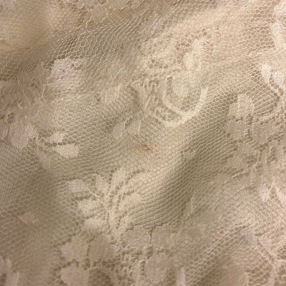 Scott McClintock Vintage lace ivory wedding dress organza silk crochet detail, S - Picture 15 of 17